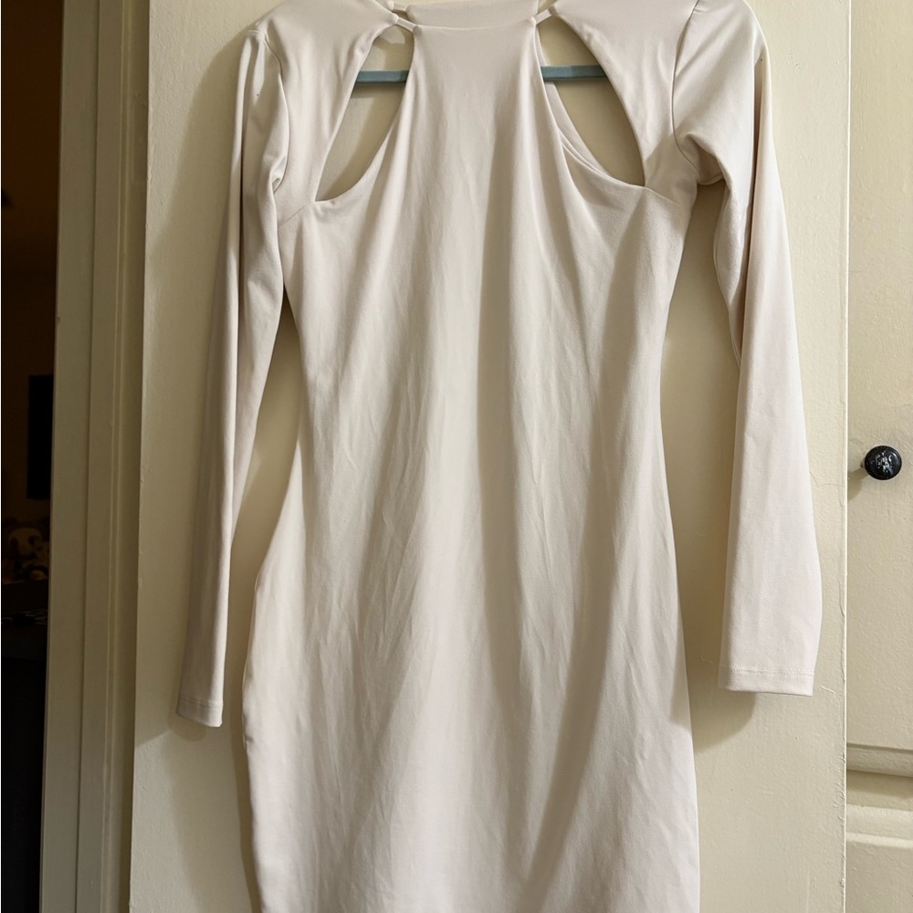 Susana Monaco Cream Long Sleeve Mini Dress